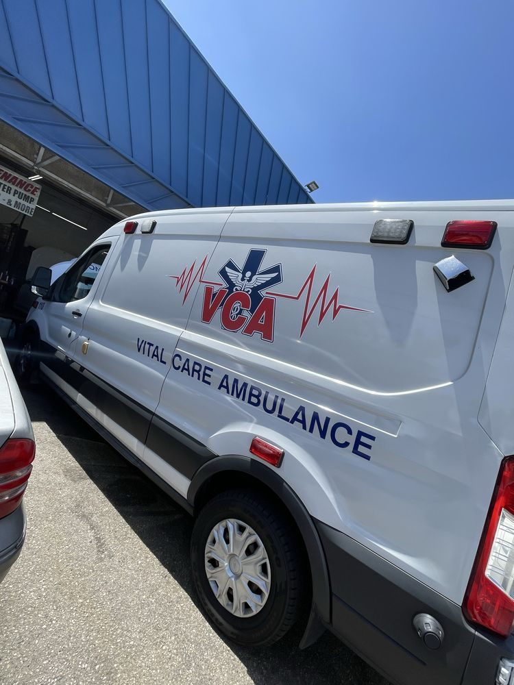 Vital Care Ambulance in for an A/C freon fill-up at All Model Repair