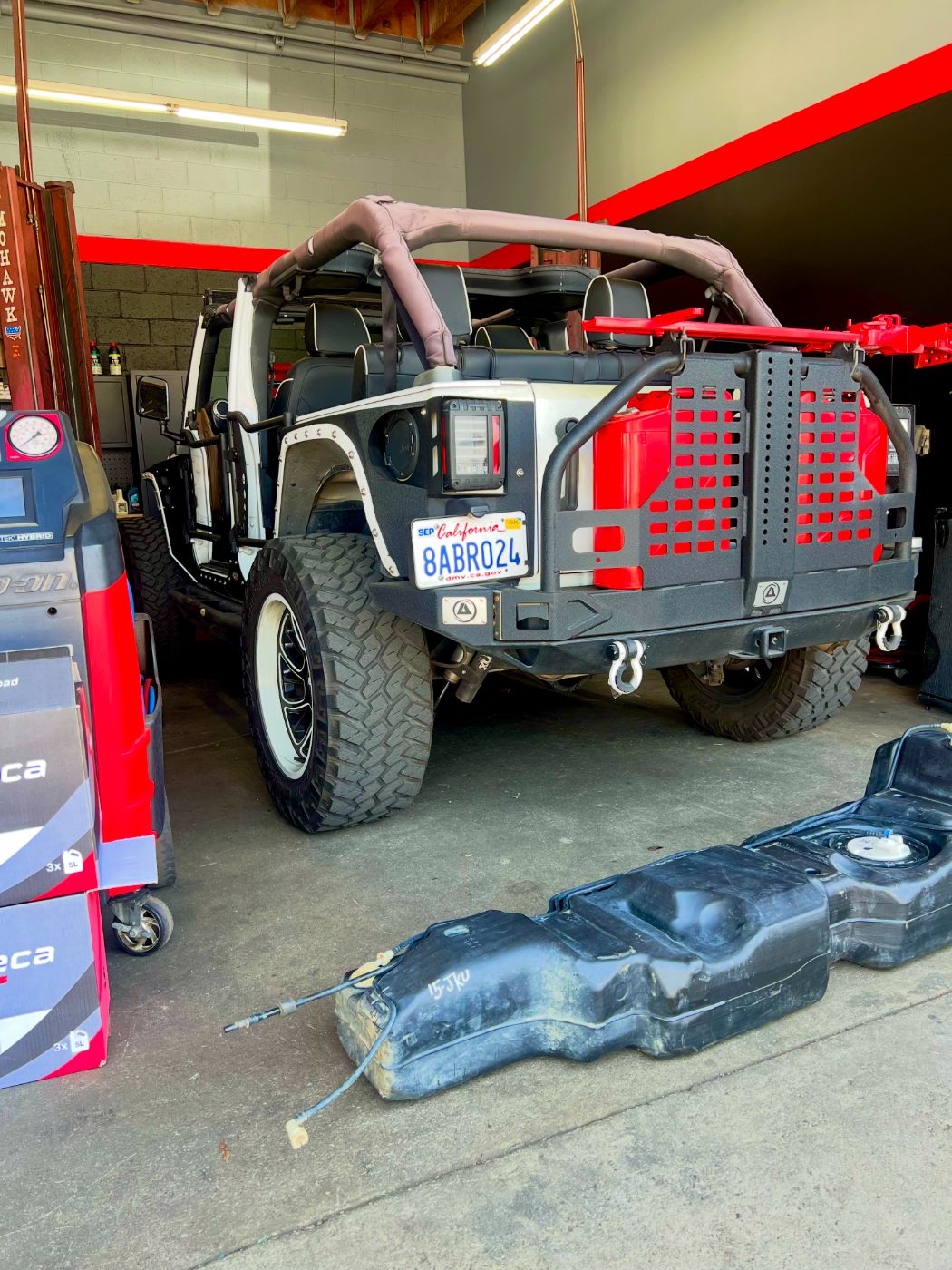 Jeep in for a gas tank replacement at All Model Repair